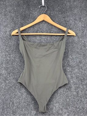 Skims Fits Everybody Gray Square Neck Bodysuit Women’s S Capsule Minimalist
